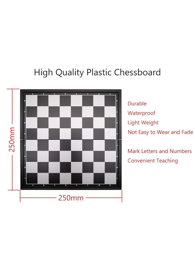 Fuhengli 9.8" Magnetic Travel Chess Set for Adults and Kids, with Outdoor Portable Folding Chess Board, Black & White Color  - Image 5