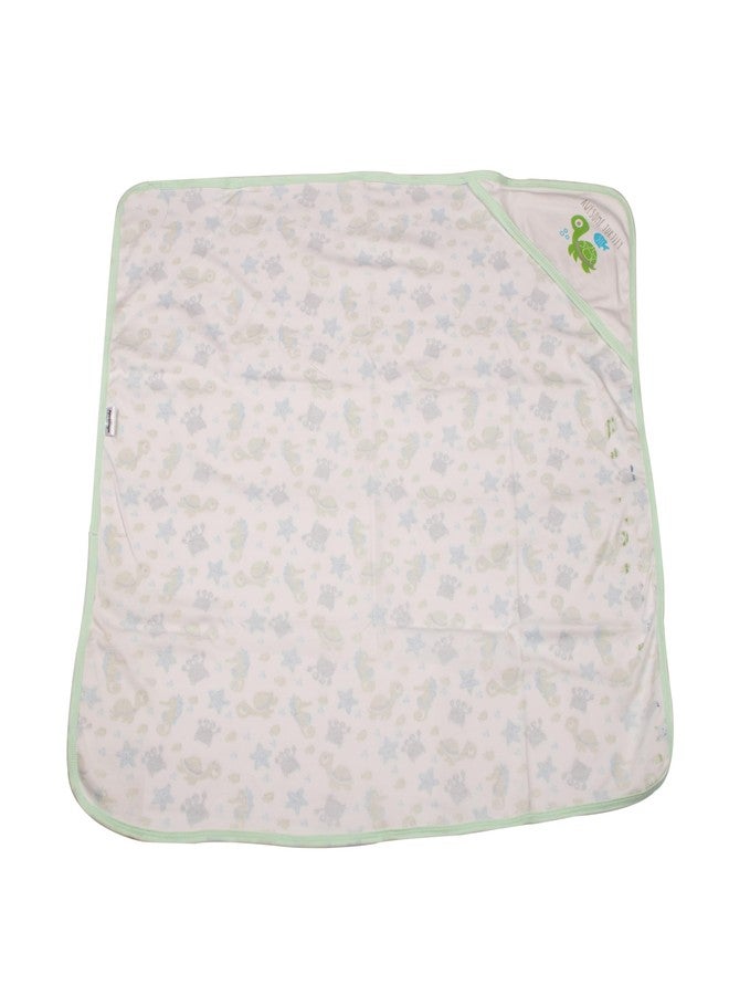mittenbooty Baby Hooded Wrap Single Ply -Tortoise Print-Green - Image 2