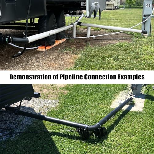 RULLINE RV and Camper Sewer Waste Plumbing Connection System Kit Compatible with 3" PVC Pipe RV Sewer Hose Fittings RV Sewer Adapter - Image 5