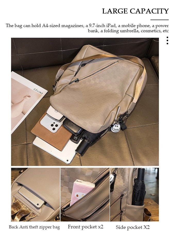 DUNISO حقيبة ظهر نسائية عصرية للسفر من الجلد الصناعي حقيبة ظهر مدرسية مضادة للسرقة بكتف مزدوج لطلاب الجامعات باللون الأسود - Image 4