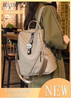 DUNISO Women's Backpack Fashionable Travel Backpack For Women Faux Leather School Backpack Anti Theft Double Shoulder Backpack For College Girls Students Black  - Image 1