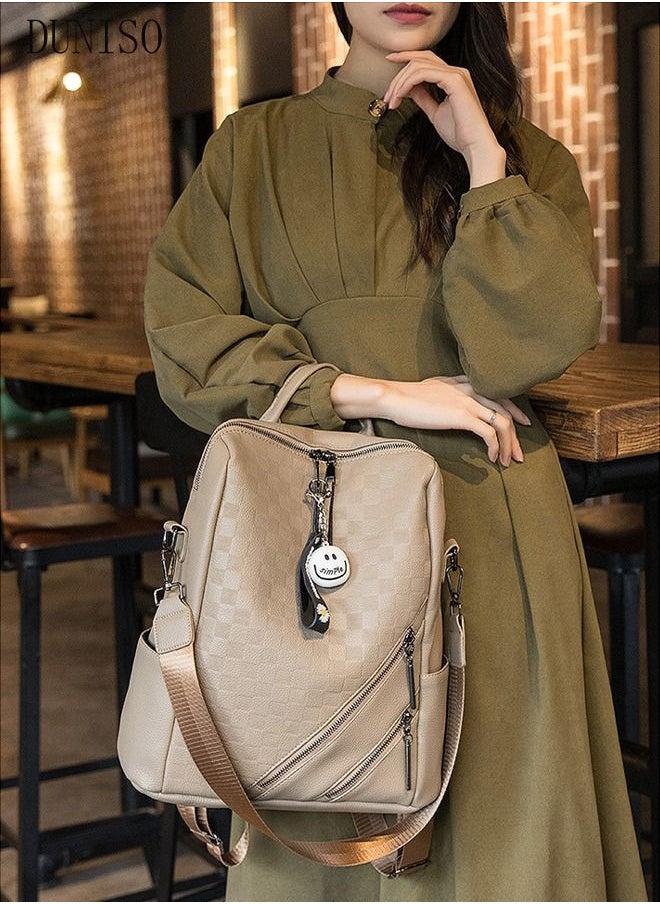 DUNISO - Women's Backpack Fashionable Travel Backpack For Women Faux Leather School Backpack Anti Theft Double Shoulder Backpack For College Girls Students Black - Image 1