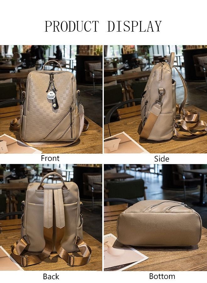 DUNISO - Women's Backpack Fashionable Travel Backpack For Women Faux Leather School Backpack Anti Theft Double Shoulder Backpack For College Girls Students Black - Image 1