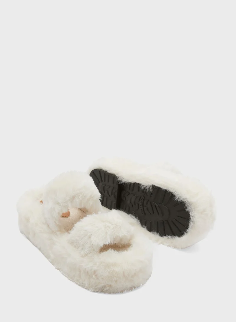 Ginger Platform Double Strap Bedroom Slipper