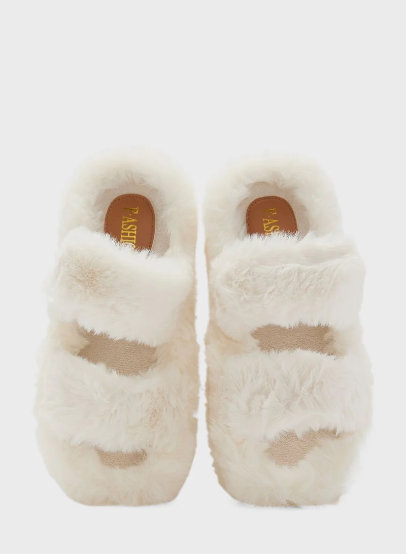 Ginger Platform Double Strap Bedroom Slipper