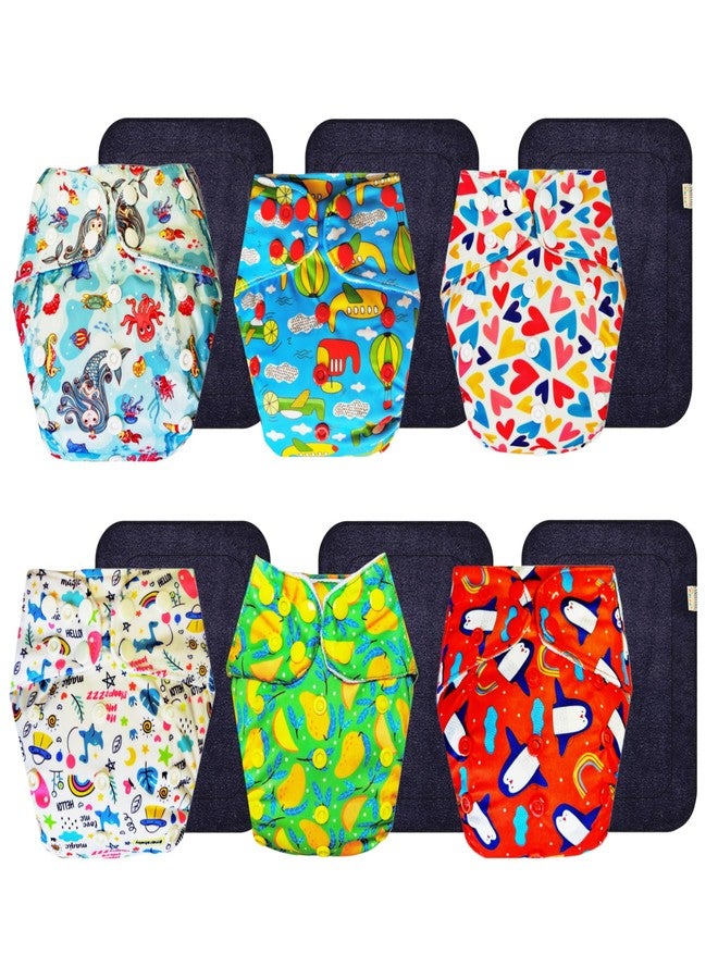 Dumbledo Premium Cloth Diaper with Black Insert (Pack of 6) | Snug Fit | Breathable | Travel Friendly | Ideal for Toddlers | 3 Months - 3 Years | Unisex Baby - Image 1
