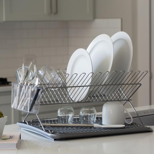 Better Houseware Dish Drainer Mat, Large Metallic Silver Dish Drain Board for Kitchen Countertop, Protects Surfaces & Speeds Drying, 19.5 x 15.5 x 1.25, Metallic Silver - Image 5