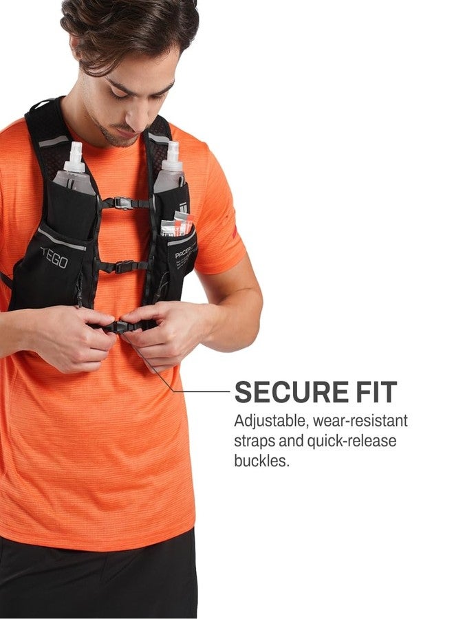 TEGO Pacer Lite Running Hydration Vest | Lightweight Minimalist Running Vest | Compatible with 200 ml / 250 ml / 500 ml Soft Flasks | Reflective | for Running & Training - Image 5