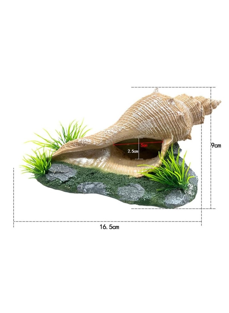 Aquarium Conch Ornament Rock Garden Small Aquarium Decoration Plant Cave Aquarium Resin Conch Landscape Ornament for Hermit Crab Conch - Image 4