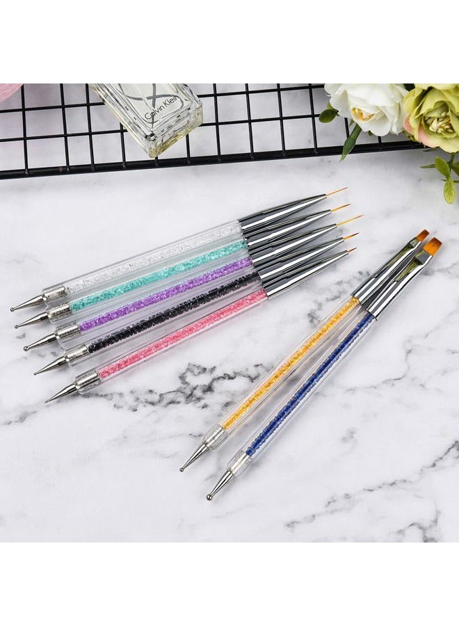 Mcduyant 8 Pieces Designs Brushes for Nail Art Resin Palette Gel Design Nail Art Dotting Tools Nail Gel Painting Brush Mixing Palette Nail Art Equipment - Image 3