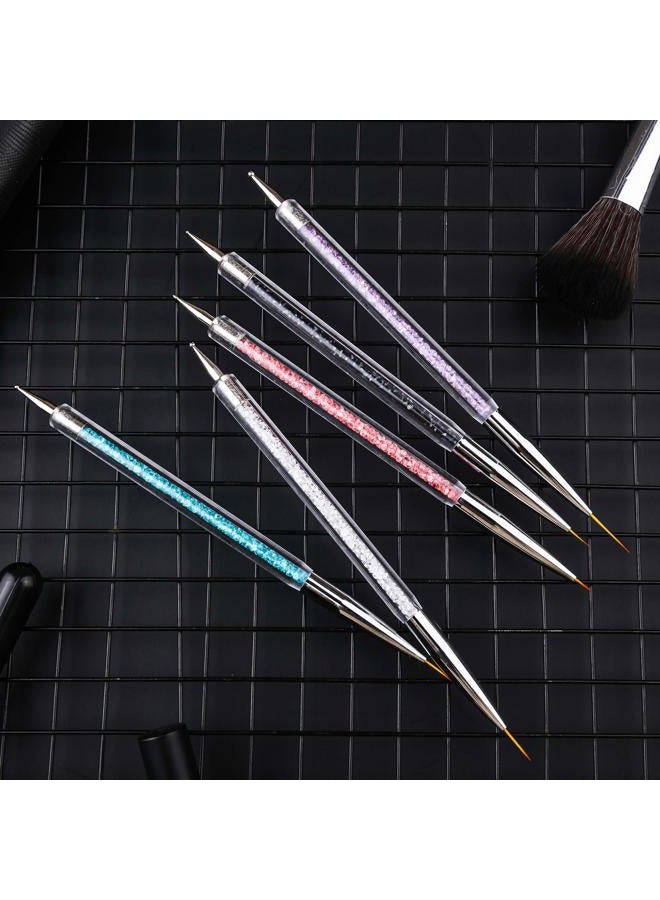 Mcduyant 8 Pieces Designs Brushes for Nail Art Resin Palette Gel Design Nail Art Dotting Tools Nail Gel Painting Brush Mixing Palette Nail Art Equipment - Image 5
