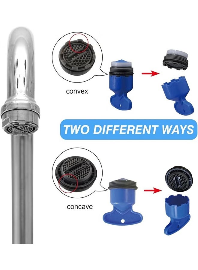 اتش واي مجموعة مهوية صنبور بلاستيكية - 12 قطعة - محدد تدفق صنبور حوض المطبخ والحمام، قطع صنبور مهوية بلاستيكية موفرة للمياه، مناسبة للحمام والمطبخ (16.5/18.5/21.5/24 مم) - Image 5
