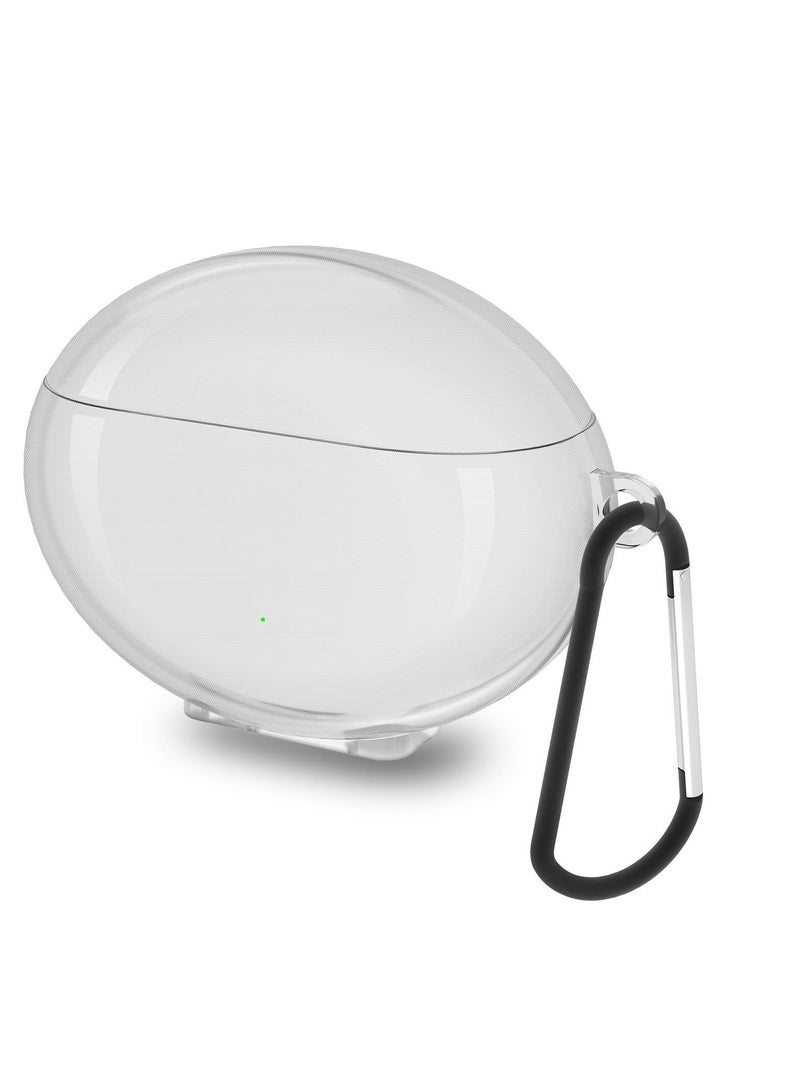 KASTWAVE غطاء حماية من مادة TPU متوافق مع هاتف Huawei FreeBuds 4i، حقيبة حمل واقية لسماعات الأذن اللاسلكية مع خطاف سلسلة مفاتيح، شفاف - Image 1