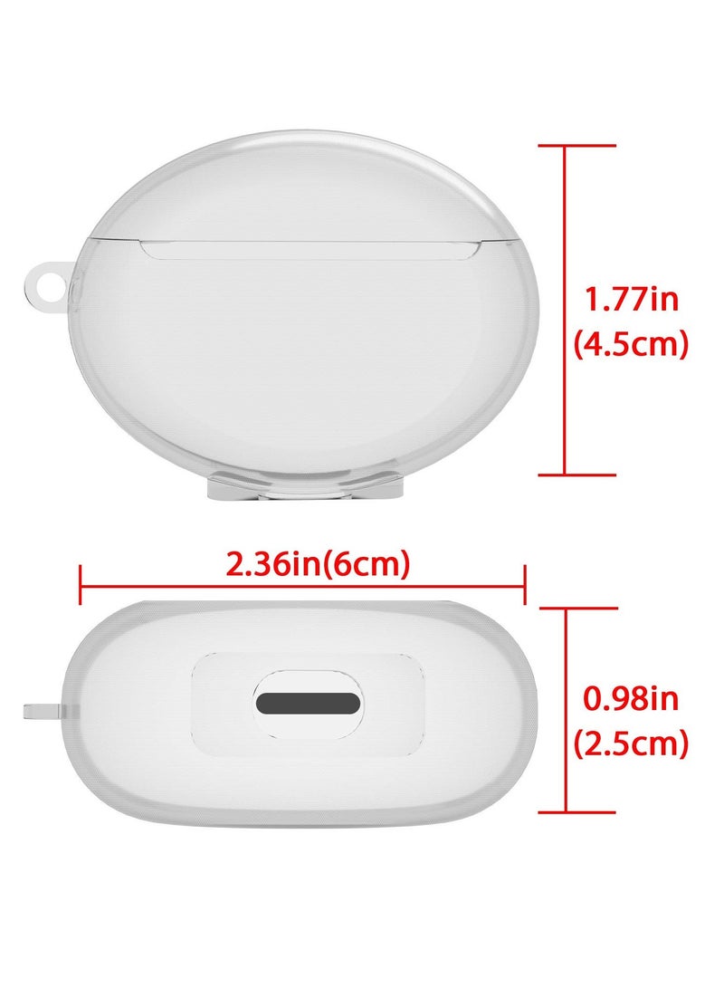 KASTWAVE غطاء حماية من مادة TPU متوافق مع هاتف Huawei FreeBuds 4i، حقيبة حمل واقية لسماعات الأذن اللاسلكية مع خطاف سلسلة مفاتيح، شفاف - Image 4