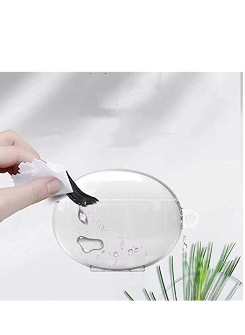 KASTWAVE غطاء حماية من مادة TPU متوافق مع هاتف Huawei FreeBuds 4i، حقيبة حمل واقية لسماعات الأذن اللاسلكية مع خطاف سلسلة مفاتيح، شفاف - Image 2