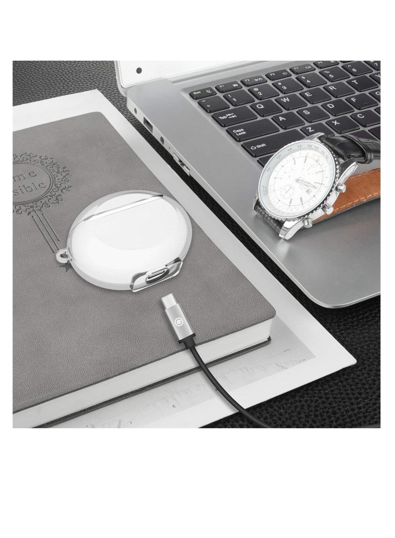 KASTWAVE غطاء حماية من مادة TPU متوافق مع هاتف Huawei FreeBuds 4i، حقيبة حمل واقية لسماعات الأذن اللاسلكية مع خطاف سلسلة مفاتيح، شفاف - Image 5