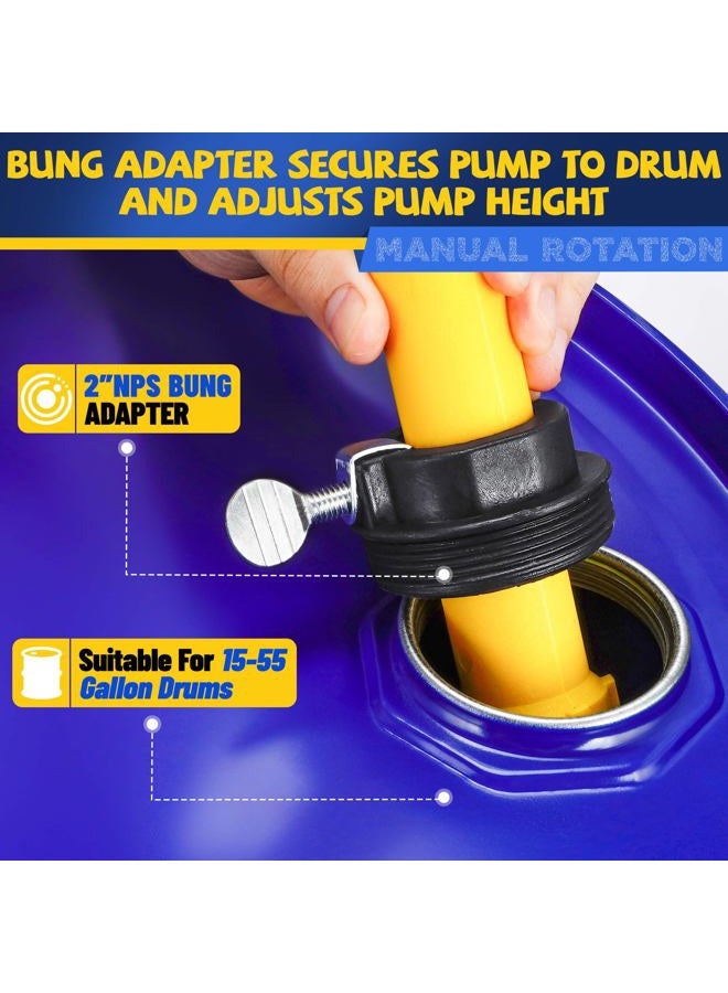 TALFIT 15-55 Gallon Drum Pump, 10 GPM Flow, Corrosion-resistant Chemical Liquid Pump, Hand-operated rotary barrel pump designed for rapid transfer of water, fuel, corrosive liquids and more - Image 5