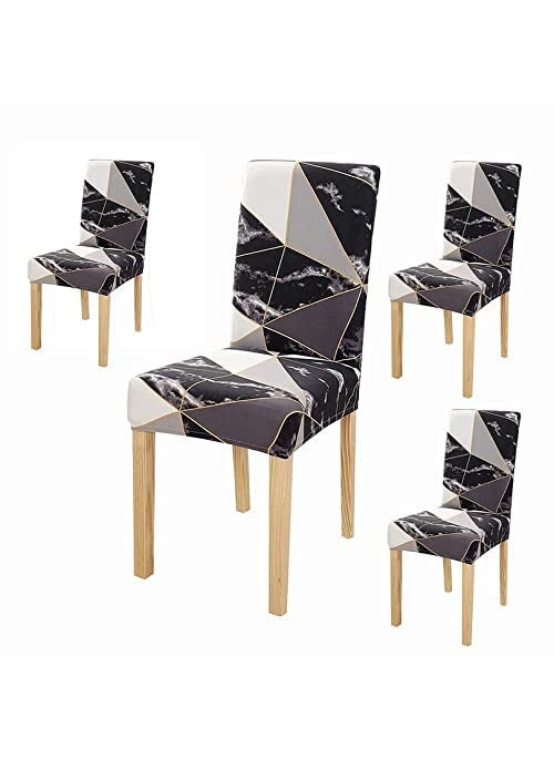 Cloud Search Cloud Search Dining Chair Cover Dining Chair Covers Set of 4 Easy Chair Cloth Elastic and Washable Dining Table Chair Cover Seater Waterproof Elastic Chair Covers for Home Party Wedding  - Image 2