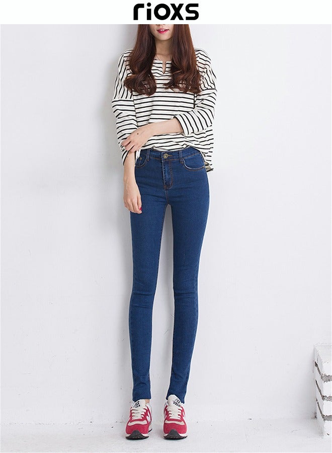 RIOXS Women's Slim Fit Jeans High Waist Ankle Length Trousers Skinny Denim Pant, Stretch Denim Pants with Tummy Control, Comfortable Skinny Trousers, Casual Work Office Jeans,  - Image 5