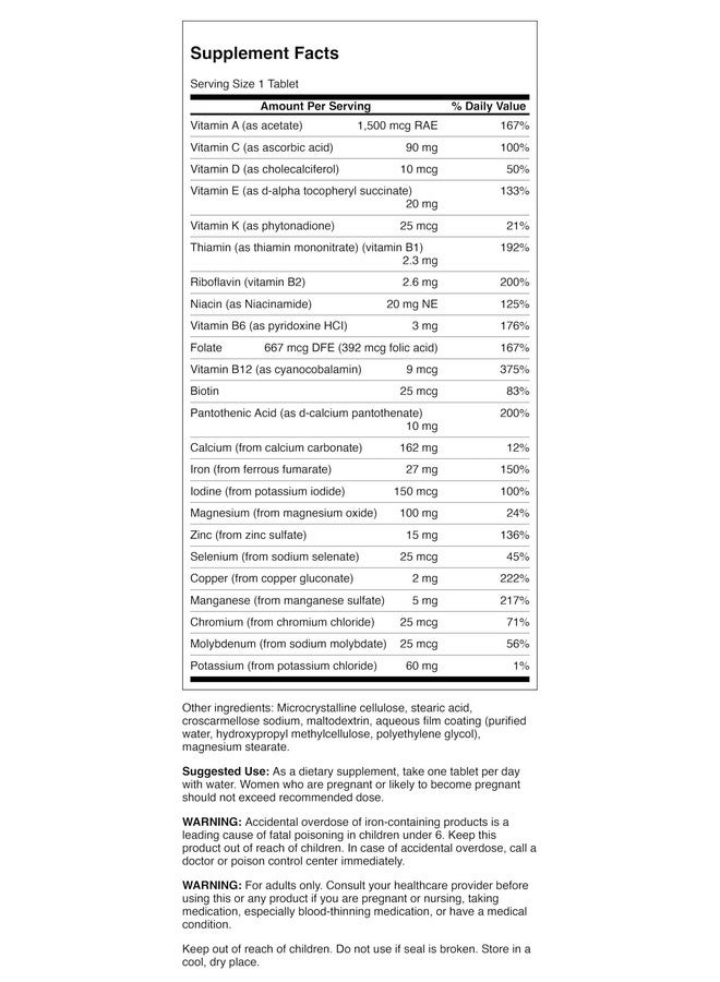 Swanson Century Formula Multivitamin with Iron 130 Tabs - Image 2