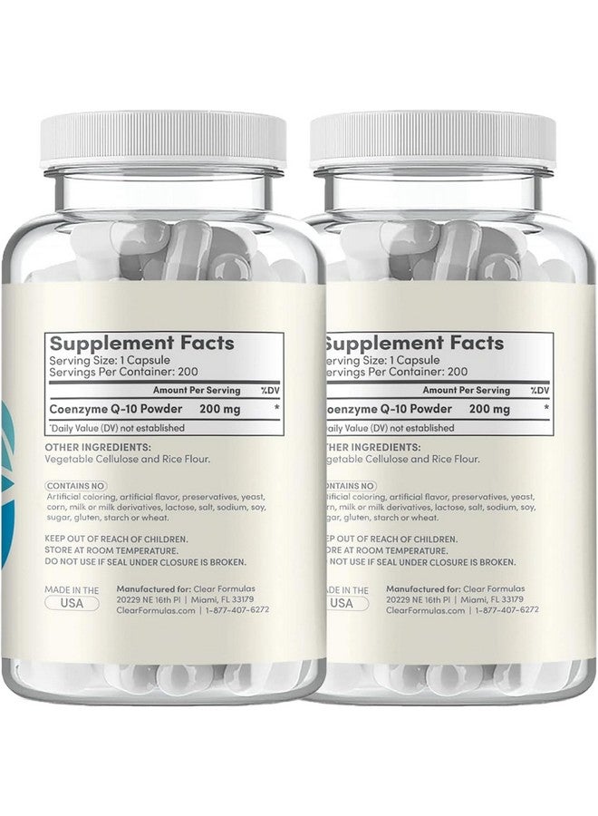 ClearFormulas Quick Absorption CoQ10 200mg - Coenzyme Q10 200mg Potent Antioxidant for Heart Energy and Aging Support - High Stability CoQ10 Ubiquinone Capsules - Made in a cGMP US Lab (400 Servings) - Image 3