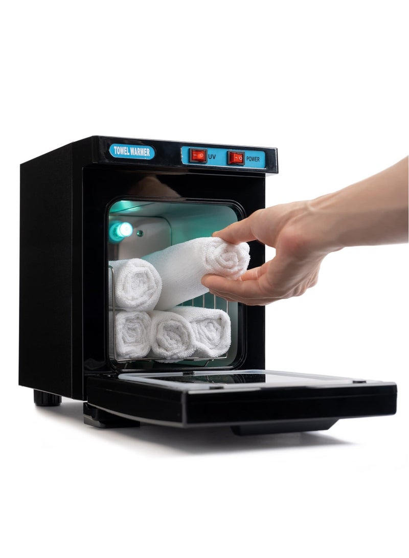 WALALLA Towel Warmer Cabinet, Towel Heater Warmer Cabinet 2 in 1 Electric Equipment, For 8-12 Towels 5l Capacity,Multifunctional Heating Cabinet,For Facial Spas, Beauty Salons and Barber Shops,Black - Image 1