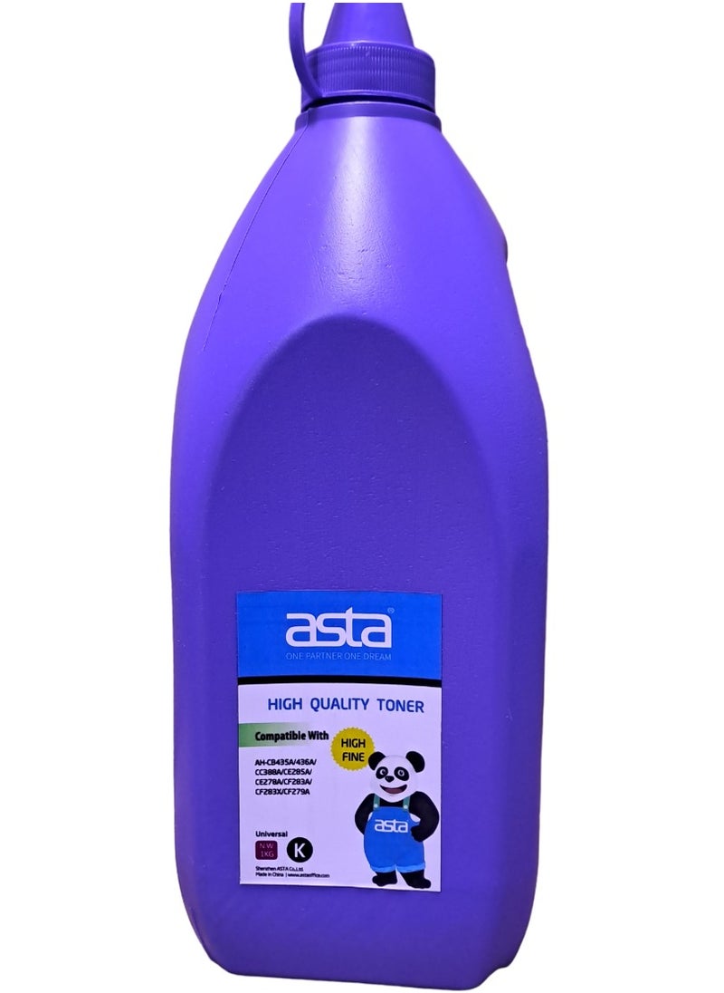 Asta Asta toner powder for refilling HP,CANON Model Laser Toners.Black 1KG Universal powder. 