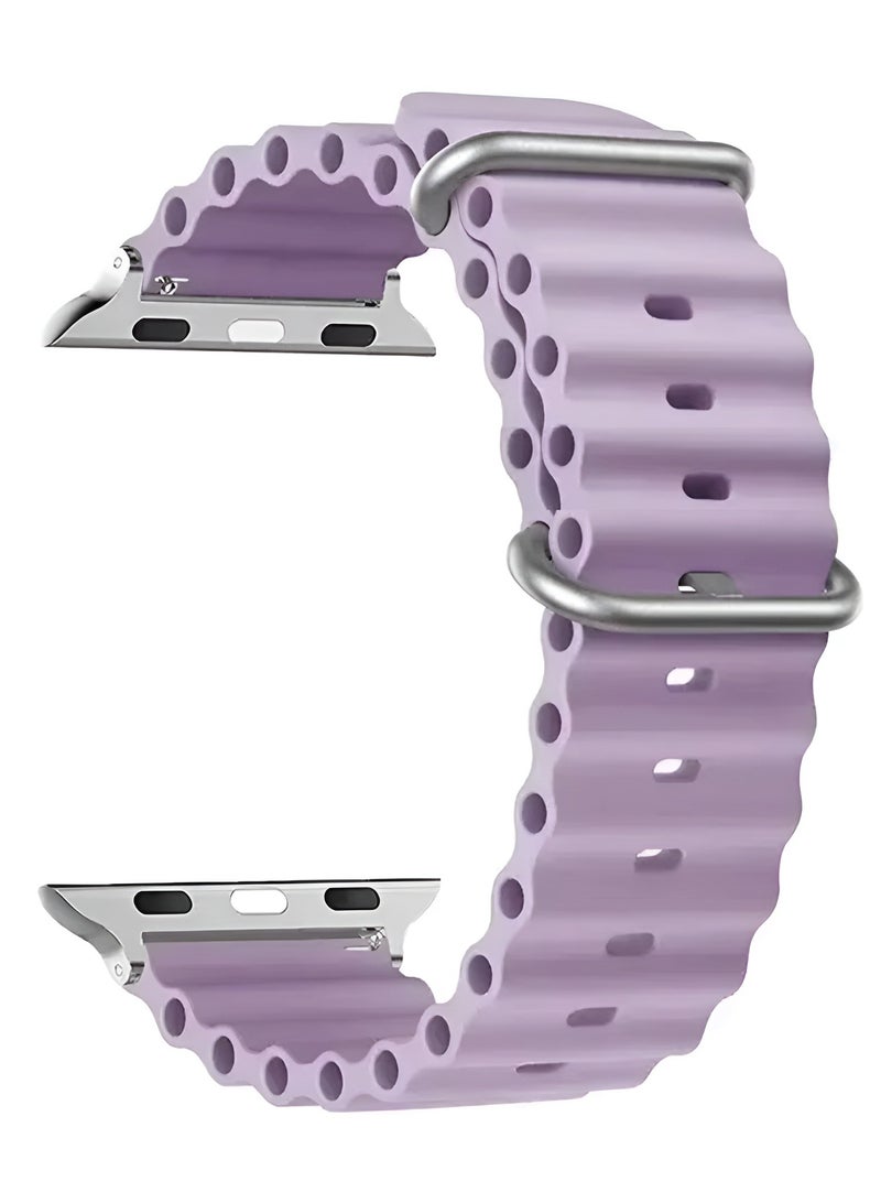 Durable Sport Watch Band - Waterproof Silicone Watch Strap for Smartwatches - Flexible and Comfortable - Fits 42/44/45/49mm-Purple  - Image 1