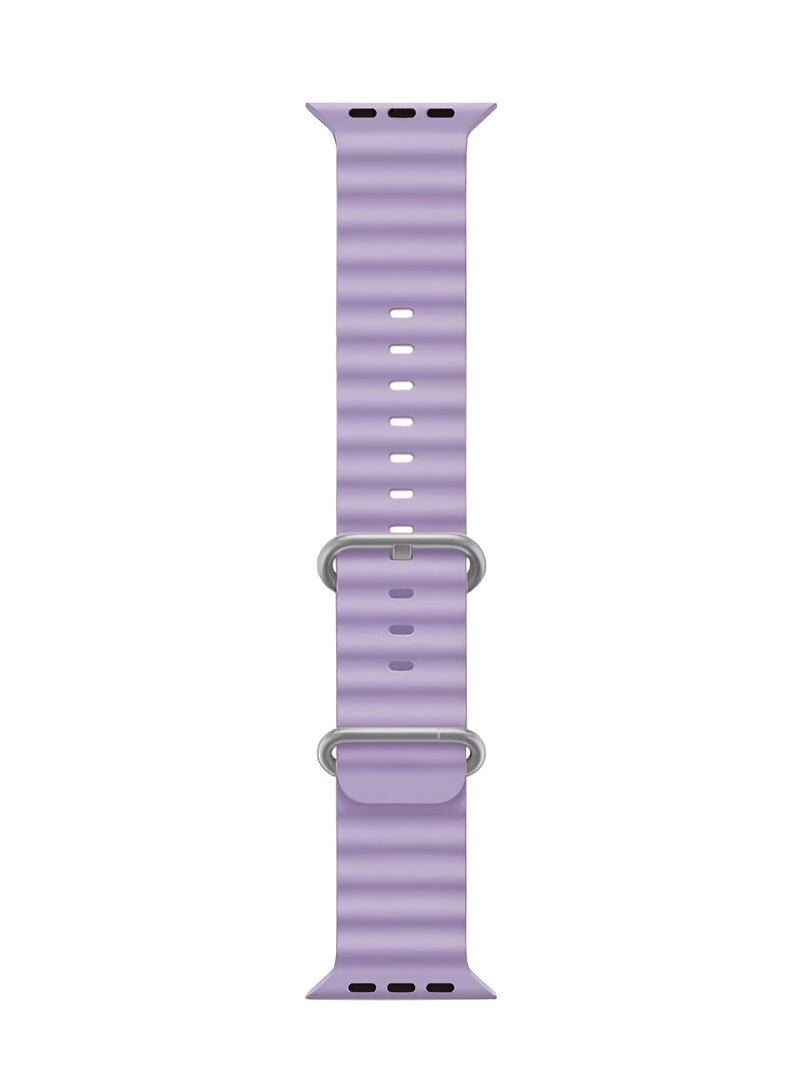 Durable Sport Watch Band - Waterproof Silicone Watch Strap for Smartwatches - Flexible and Comfortable - Fits 42/44/45/49mm-Purple  - Image 2