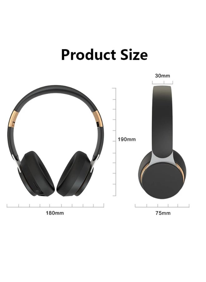Hifi Wireless Headphones 9D Heavy Bass Surround Stereo Bluetooth Earphones Foldable Adjustable Support TF Card/AUX Play With Mic - Image 4