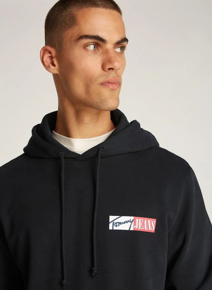TOMMY JEANS Graphic Logo  Pull Over Hoodie