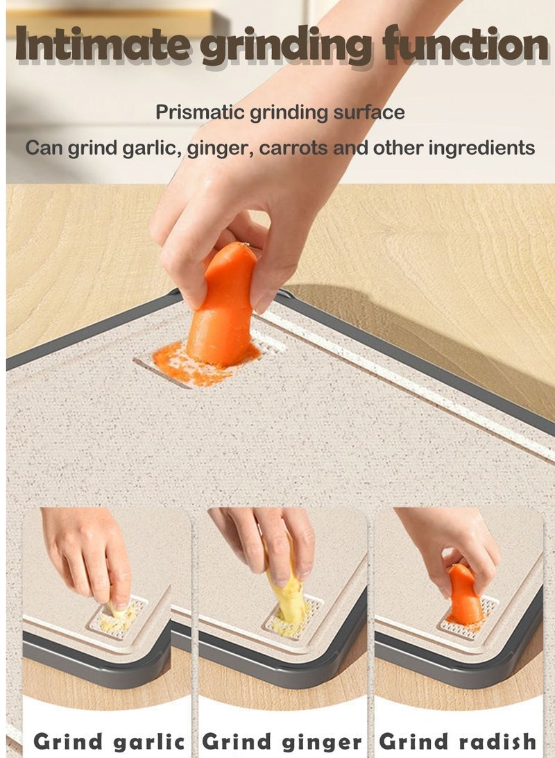 لوح التقطيع، لوح تقطيع مزدوج الجوانب مع وظيفة الطحن، قالب تقطيع من الفولاذ المقاوم للصدأ للحوم والفواكه والخضروات - Image 5