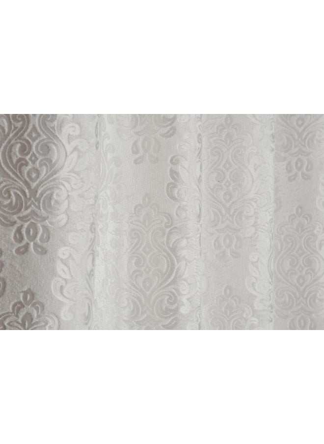 بوراف لايت - ستائر باب Purav Light Suede Velvet Embossed بطول 7 أقدام لغرفة المعيشة وغرفة النوم، باللون الأبيض، مجموعة من قطعتين - Image 1