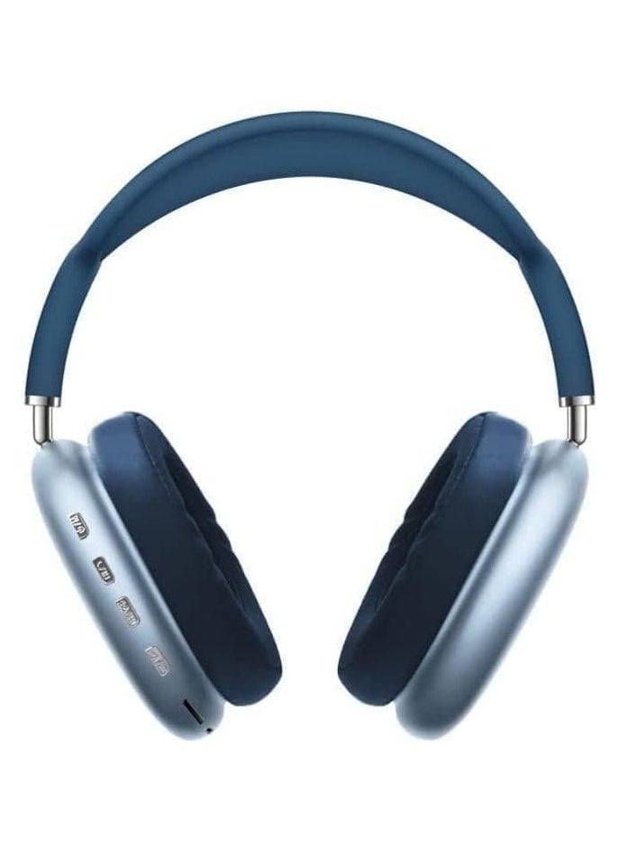Festive Gallery - P9 Immersive Active Noise Cancelling Over-Ear Headphones, Epitome of Cutting-Edge Design and Premium Sound Quality. Elevate Your Listening Experience, Fusion of Style and Comfort (Blue) - Image 1
