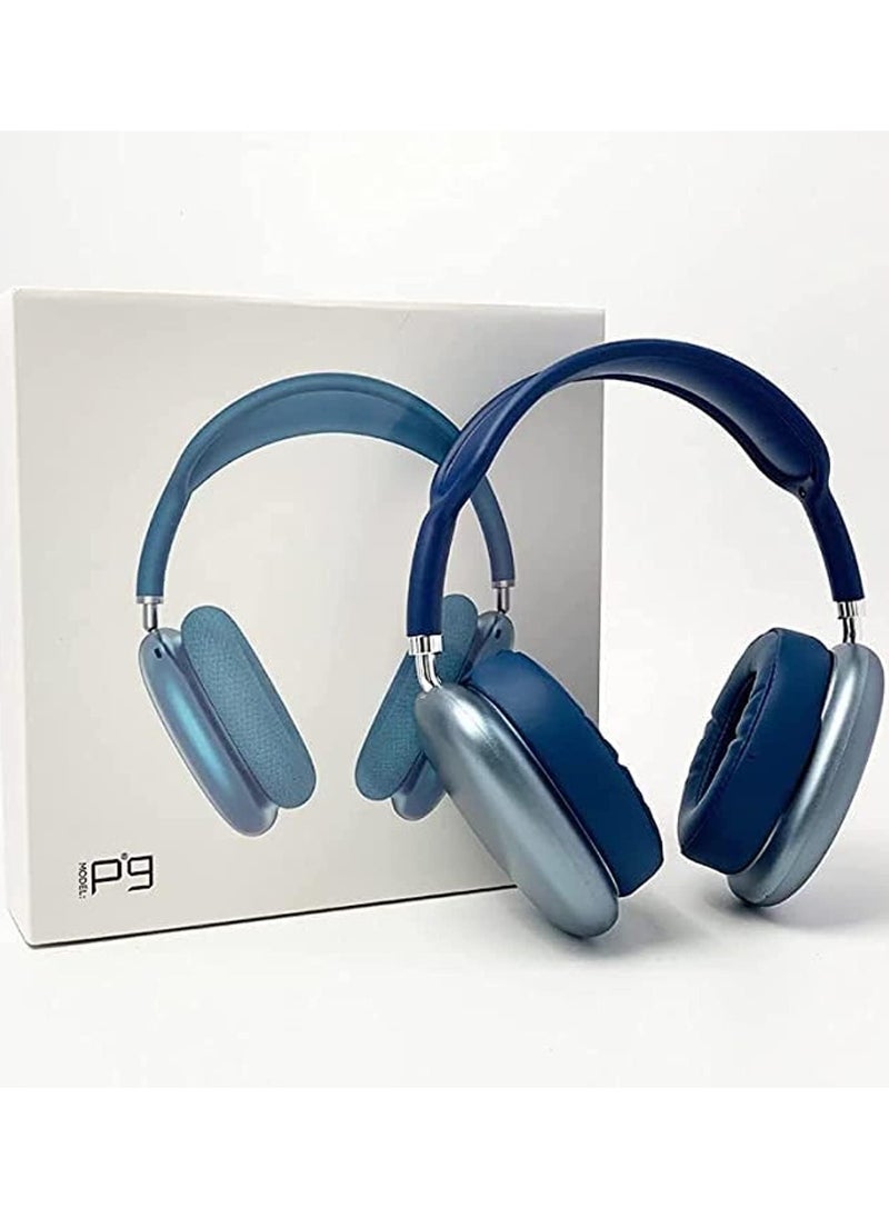 Festive Gallery - P9 Immersive Active Noise Cancelling Over-Ear Headphones, Epitome of Cutting-Edge Design and Premium Sound Quality. Elevate Your Listening Experience, Fusion of Style and Comfort (Blue) - Image 1