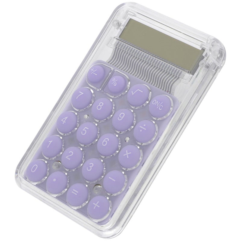 Purple 8 Digit Mini Pocket Calculator Portable Compact Design for School Office Students - Image 2