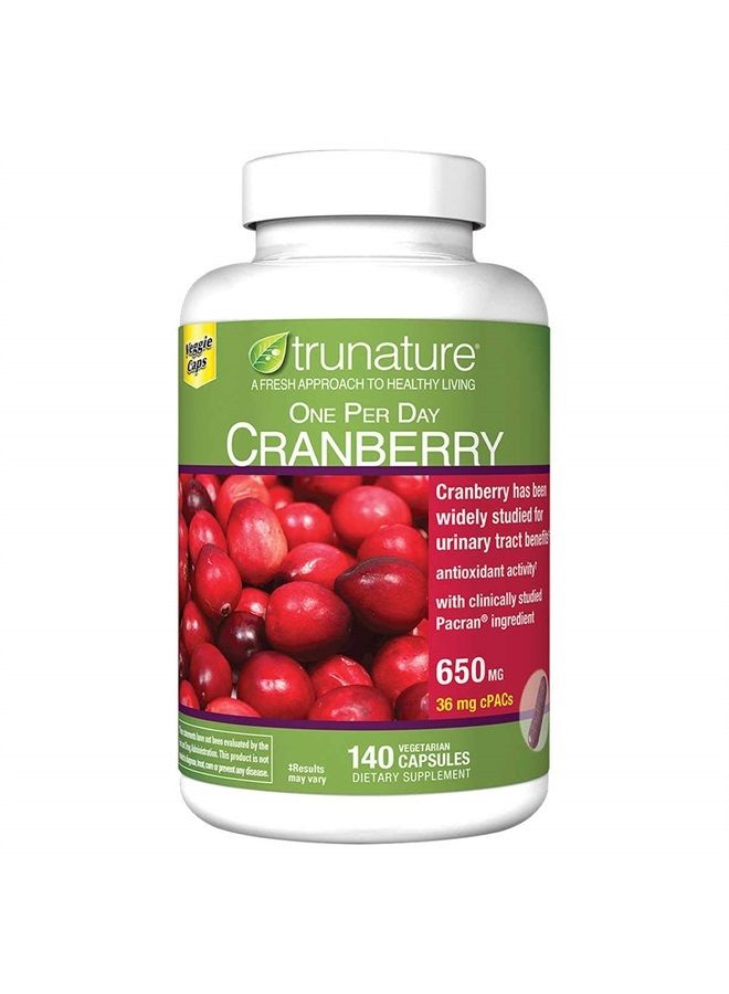 Trunature ONE PER Day Cranberry 650 mg 140 Capsules (3 Pack) - Image 1