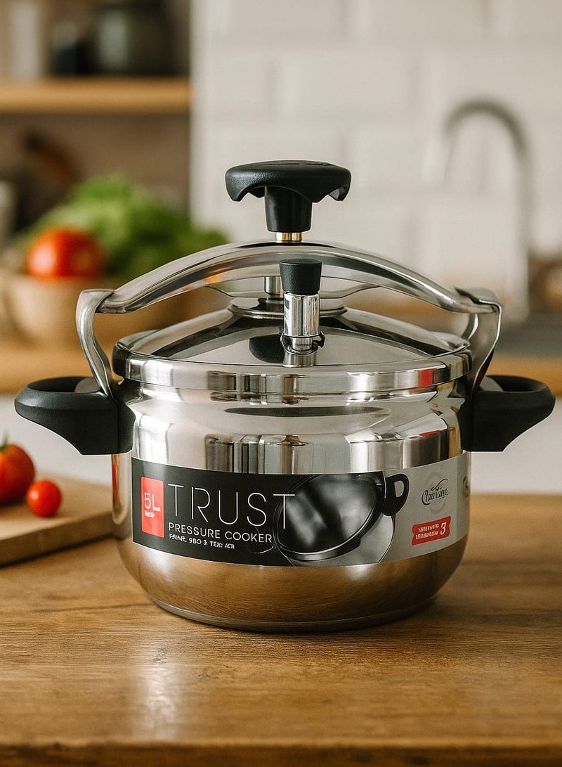 Trust Stainless Steel Pressure Cooker Silver 5L - Image 1