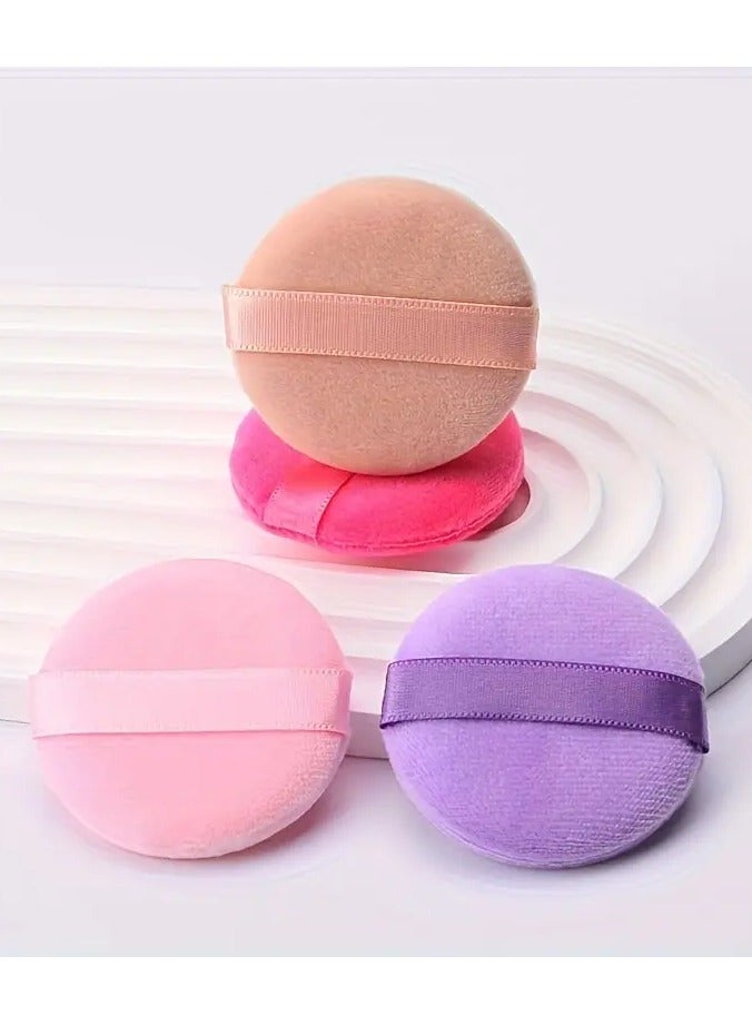 Rozino 4-Pack Unscented Flocking Makeup Blenders for Normal Skin – Multipurpose Beauty Powder Puffs - Image 5