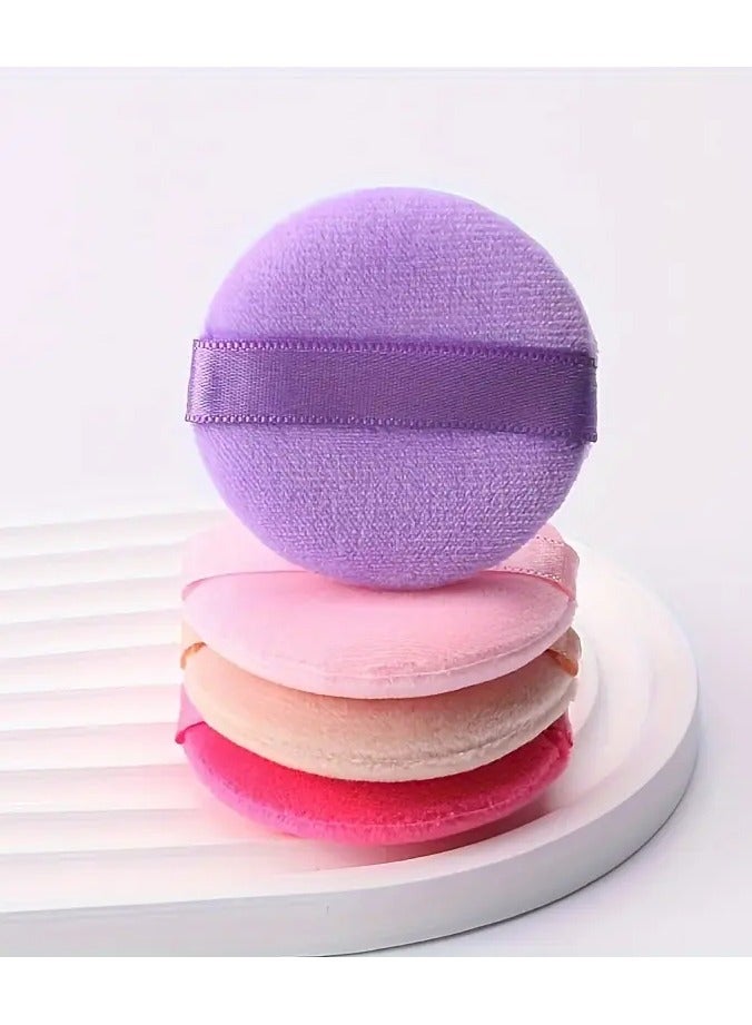 Rozino 4-Pack Unscented Flocking Makeup Blenders for Normal Skin – Multipurpose Beauty Powder Puffs - Image 1