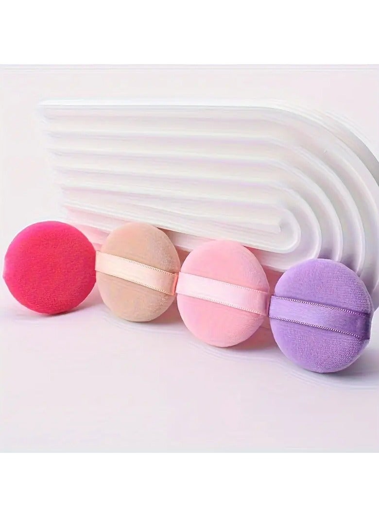 Rozino 4-Pack Unscented Flocking Makeup Blenders for Normal Skin – Multipurpose Beauty Powder Puffs - Image 3