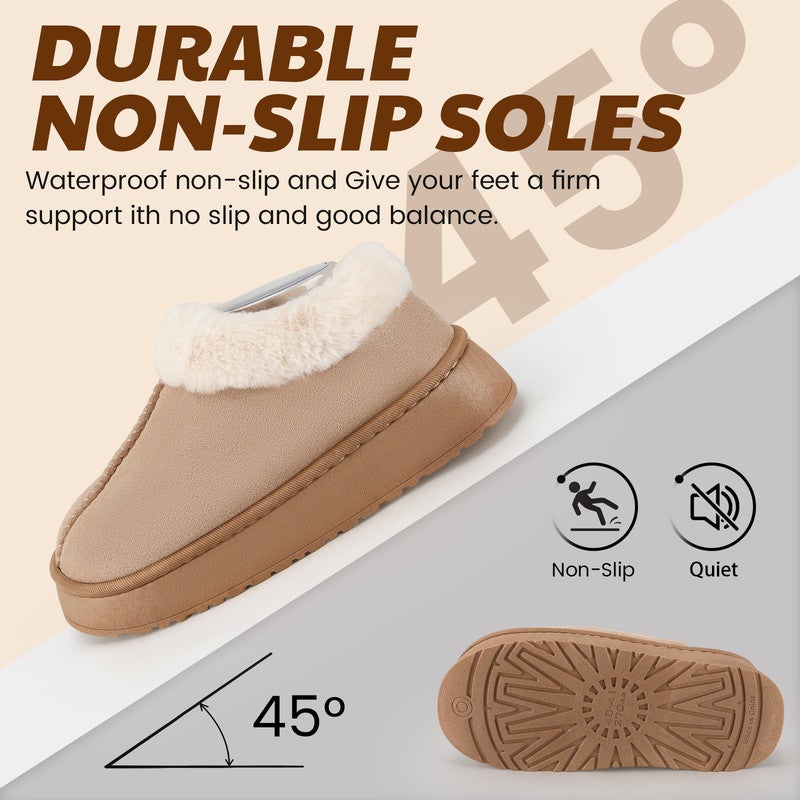 Lucky Kids Women’s Fuzzy Winter Slippers, Plush Faux Fur House Shoes with Memory Foam, Cozy Warm Indoor Slip-On Slippers with Non-Slip Sole, Cute Fluffy Home Shoes for Girls & Ladies - Image 4