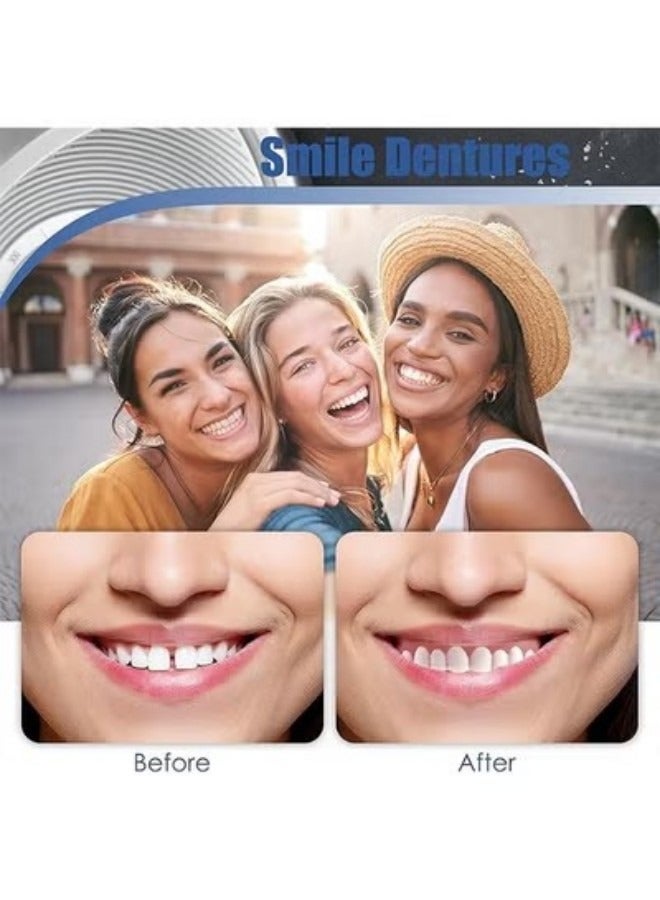 Generic False Teeth Veneers Instant Veneers Fake Teeth White Dentures Instant Smile Veneers Cosmetic Teeth Whitening Temporary Prosthesis Teeth Upper Teeth  - Image 3