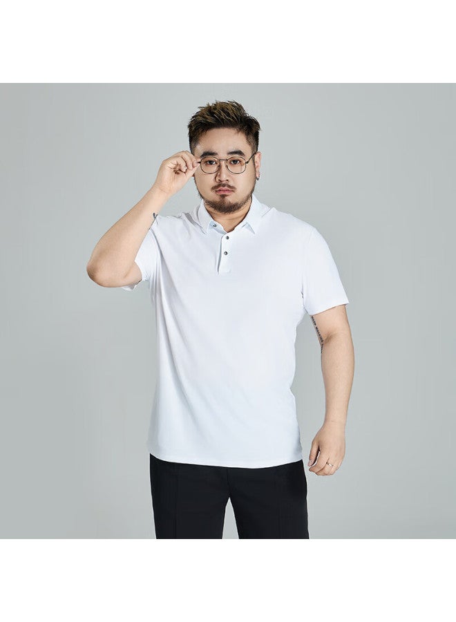 Ayoupang Men's Plus Size Business Polo Shirt New Ice Silk High Elasticity Turn-down Collar Short Sleeve T-shirt Oversize Summer - Image 1