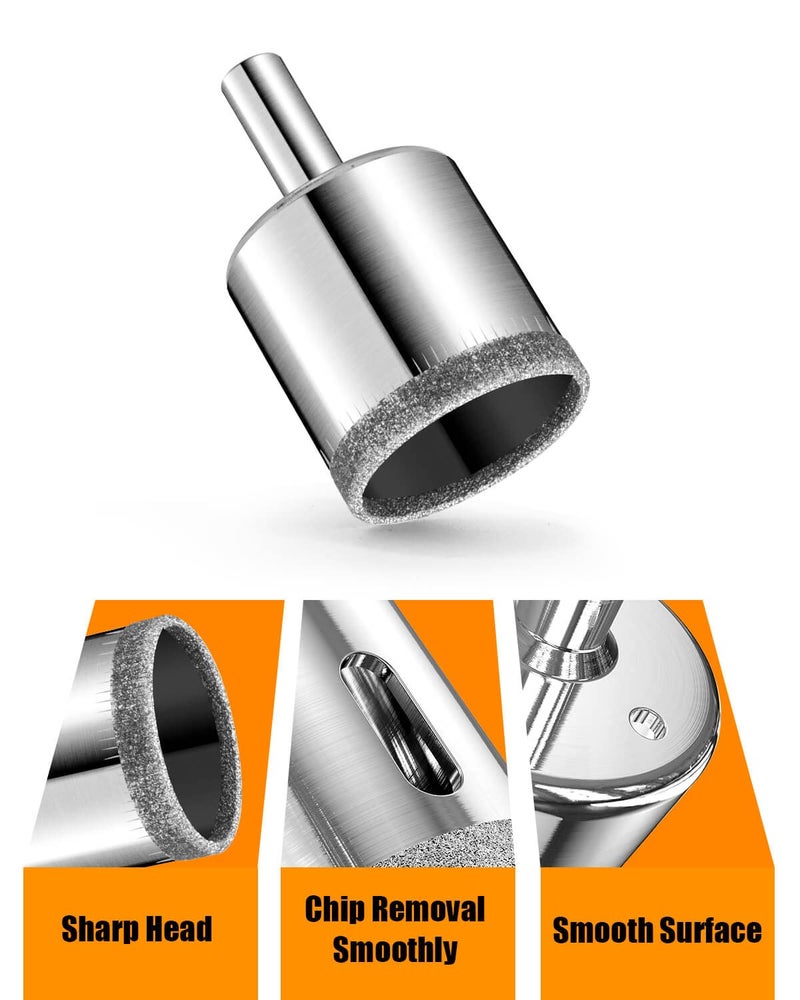 Semderm Diamond Drill bits, 15 PCS Diamond Hole Saw Drill Bit Set for Tile Pot, Glass Drill bits for Ceramic Bottles Porcelain Marble Granite Stone - Image 3