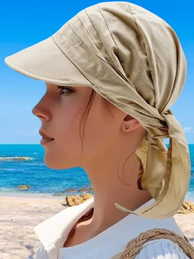 Tezzgelsin Women's Safari Tie-Up Brim Bandana Beach Hat