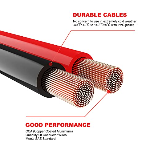 AWELTEC Jumper Cables 4 Gauge 25 Feet Battery Jumper Cables for Car -40℉ to 140℉ - Heavy Duty Booster Cables with Carry Bag, Safety Gloves and Iron Brush (4AWG x 25FT) - Image 4