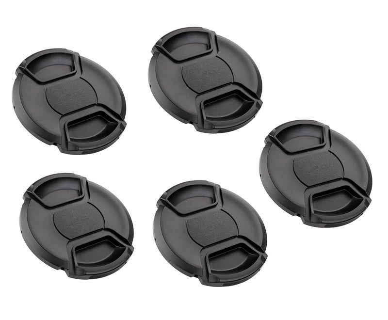 Fotasy (5 Pcs Bundle) 49MM Front Lens Filter Snap On Pinch Cap, 49mm Lens Cap, 49 mm Protector Cover for DSLR SLR Camera Lense - Image 1