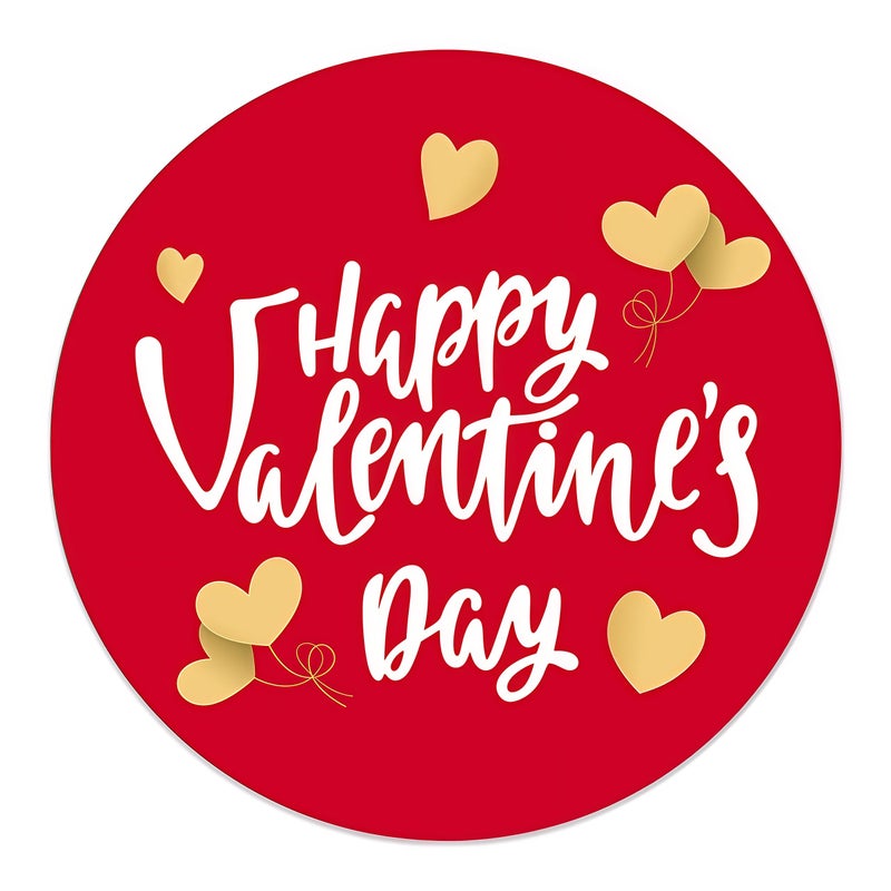 JUESMOS Happy Valentine's Day Stickers Labels Valentine's Day Gift Tags Stickers 1.5" Valentine Labels Stickers for Kids Envelopes Seal Boxes Cards Valentines Party Favor Decorations - Image 1