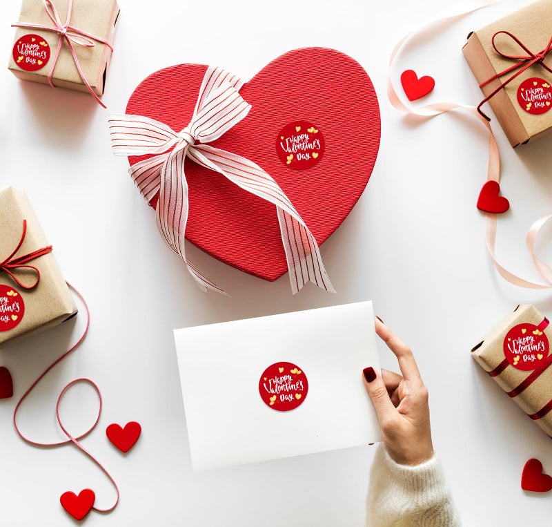 JUESMOS Happy Valentine's Day Stickers Labels Valentine's Day Gift Tags Stickers 1.5" Valentine Labels Stickers for Kids Envelopes Seal Boxes Cards Valentines Party Favor Decorations - Image 4